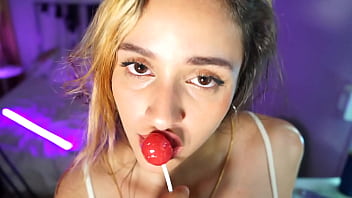 The hottest dance with a lollipop, a hot ass, and a beautiful pussy